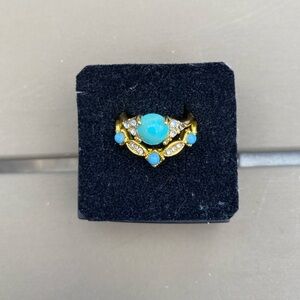 Vintage 2 Pc Turquoise Gemstone Ring